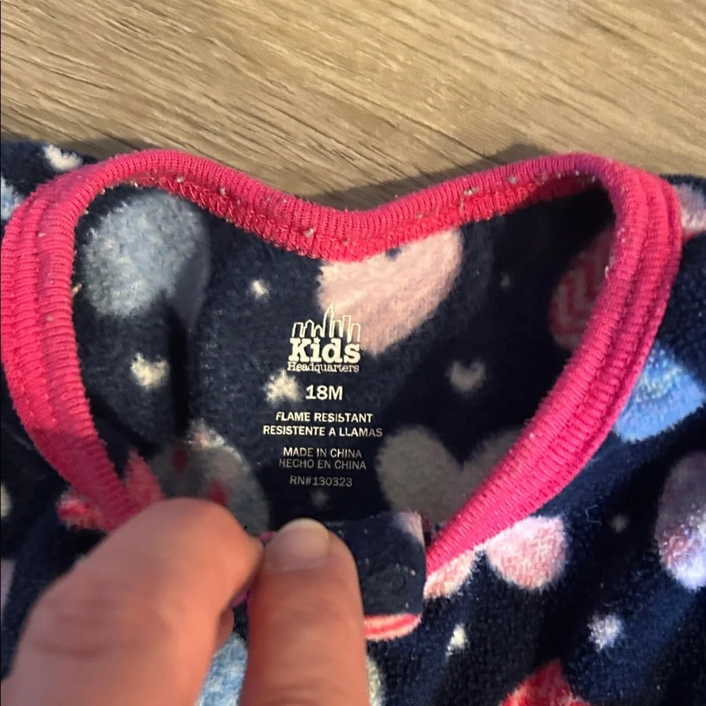 Kids and Carters Pink and Navy Kids One Piece pajama Set‎ x 3